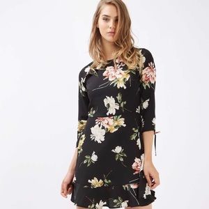 Topshop Floral Frill Tea Dress